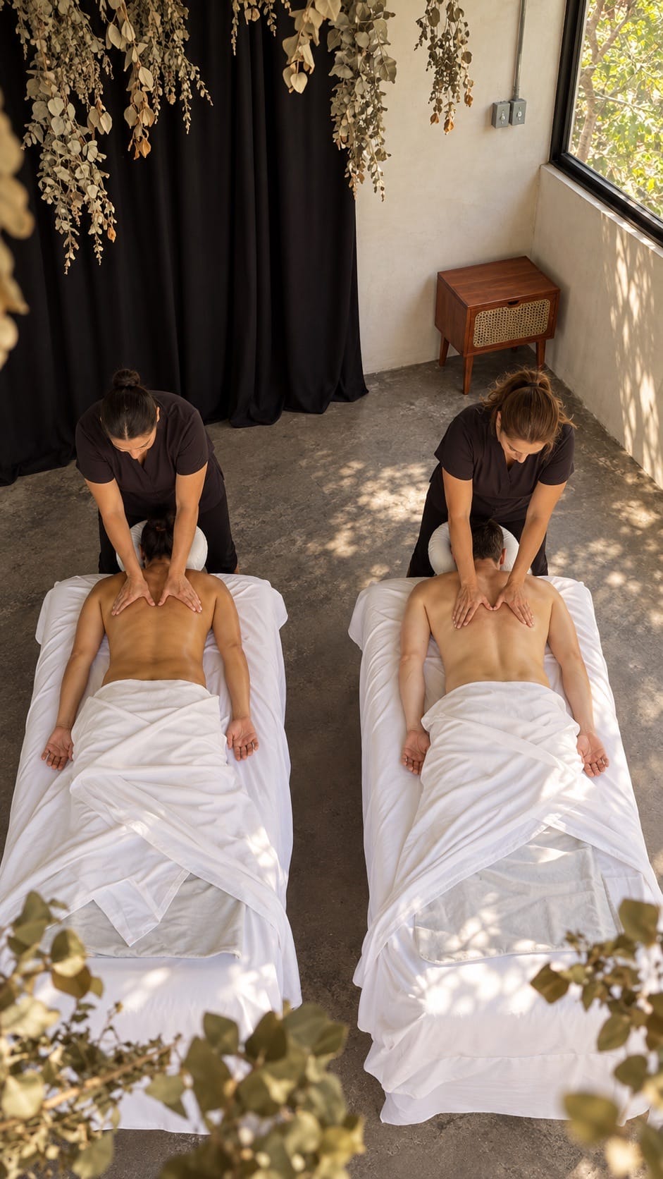 Couples massage at Casa Botica, private spa in Playa del Carmen